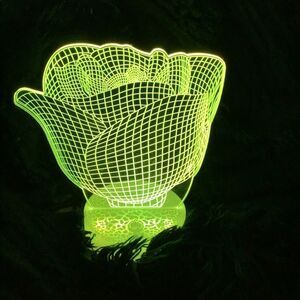 Rose 3D neon multiple color nightlight lamp